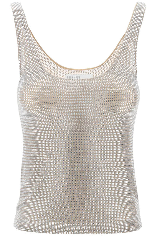 Giuseppe Di Morabito rhinestone mesh tank top