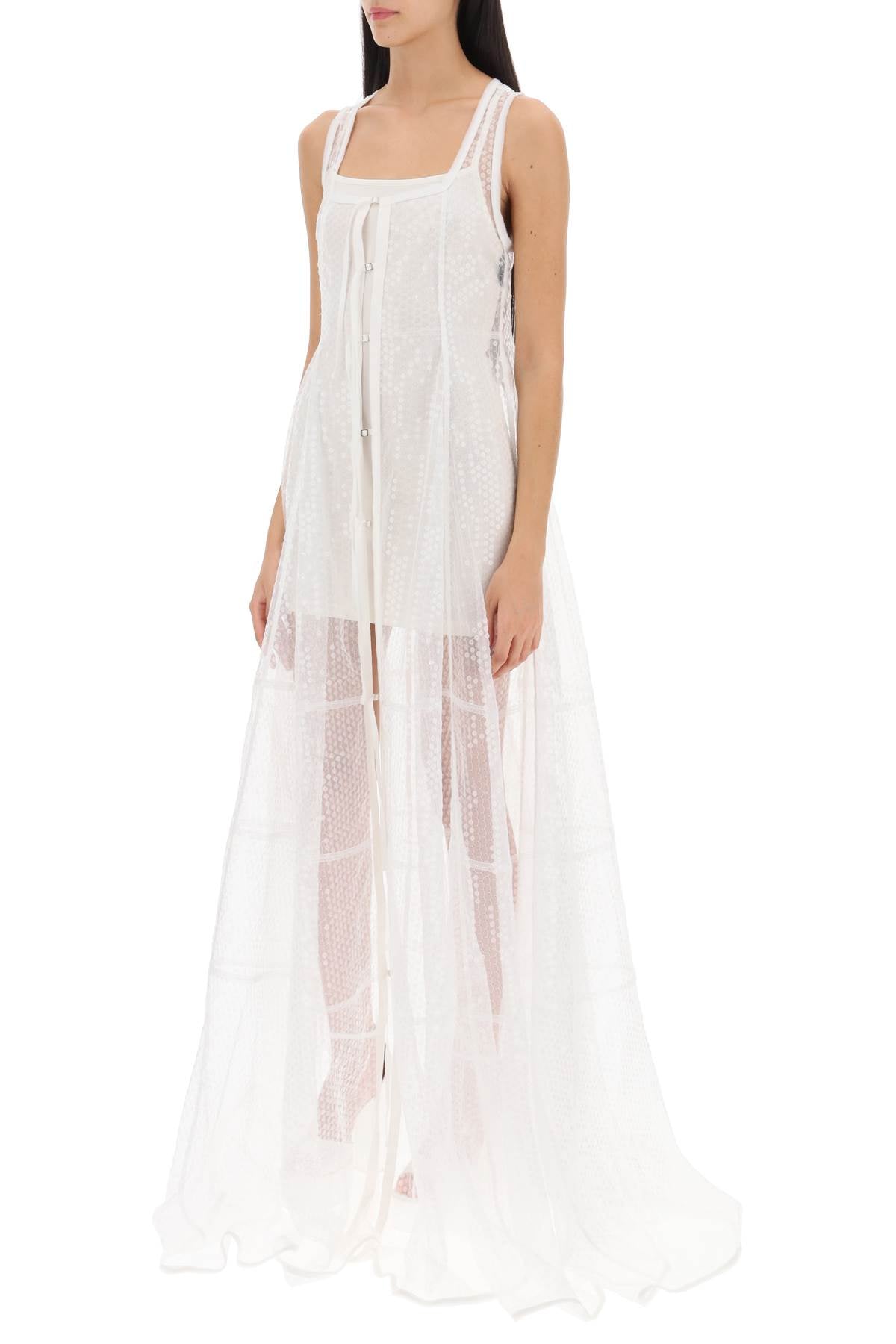 Jacquemus la robe dentelle maxi sequined dress