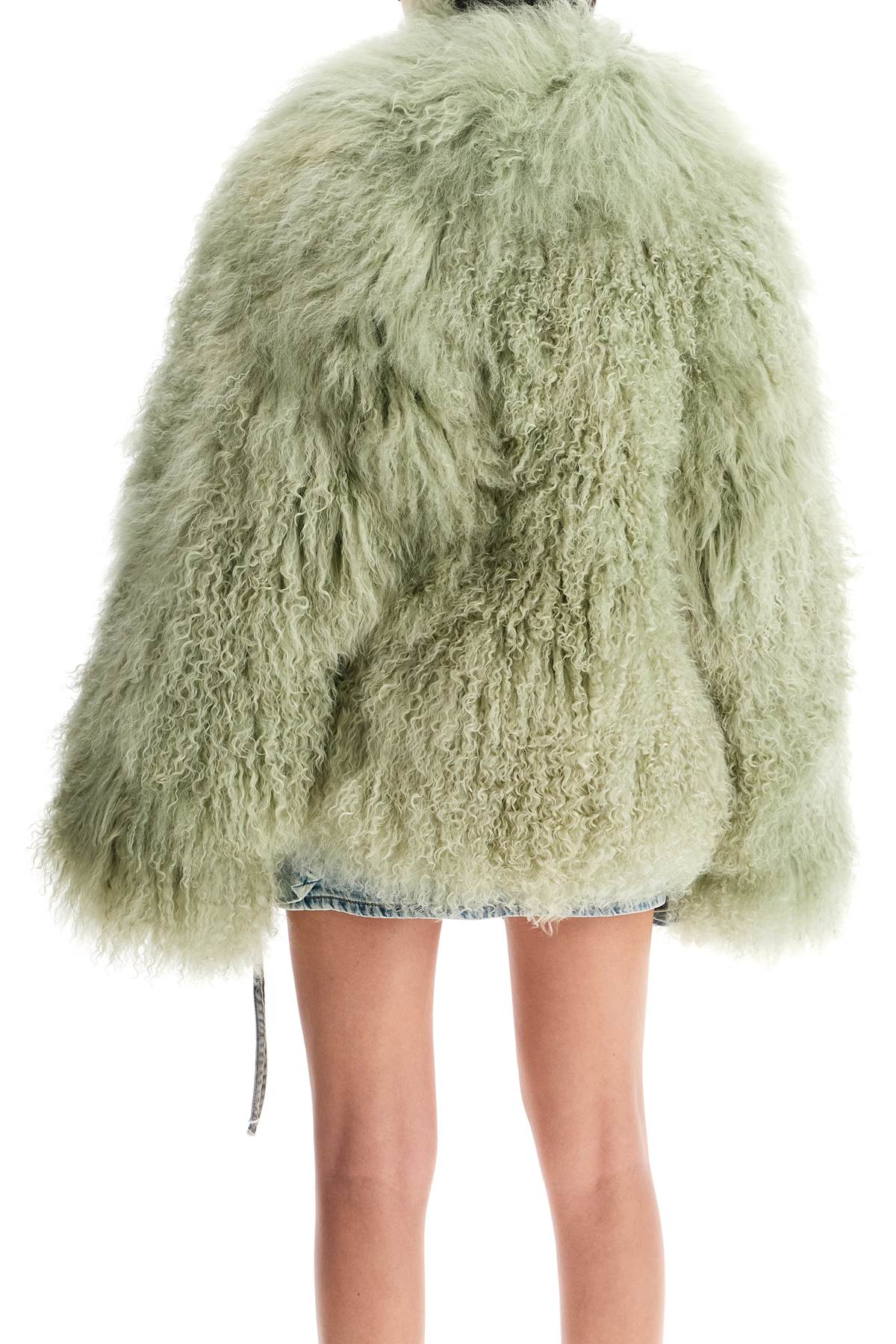 The Attico short oversized mongolian fur coat