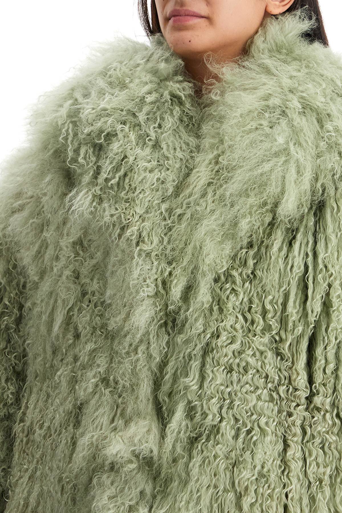 The Attico short oversized mongolian fur coat