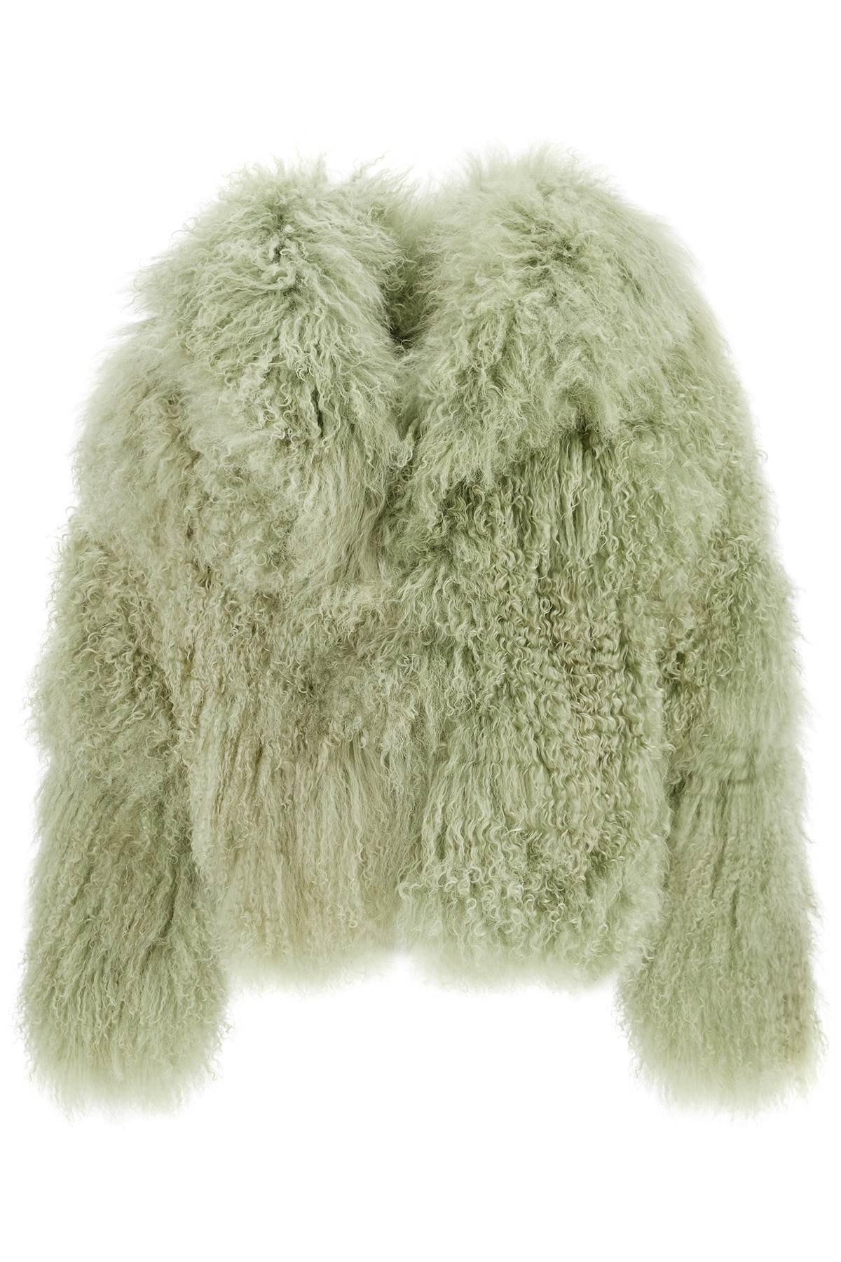 The Attico short oversized mongolian fur coat