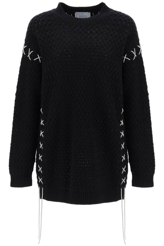 Giuseppe Di Morabito knitted mini dress with rhinestone-studded tubular