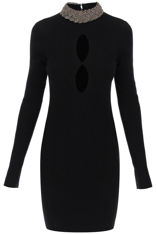 Giuseppe Di Morabito knitted mini dress with jewel collar