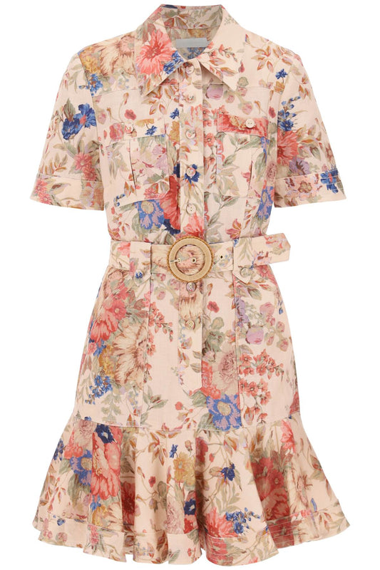 Zimmermann august belted linen shirt dress