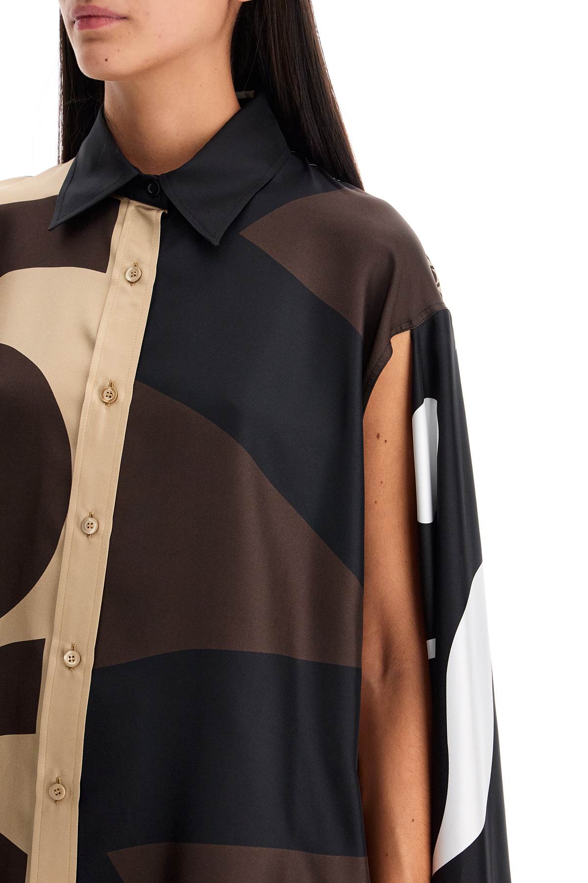 Moschino silk patchwork shirt