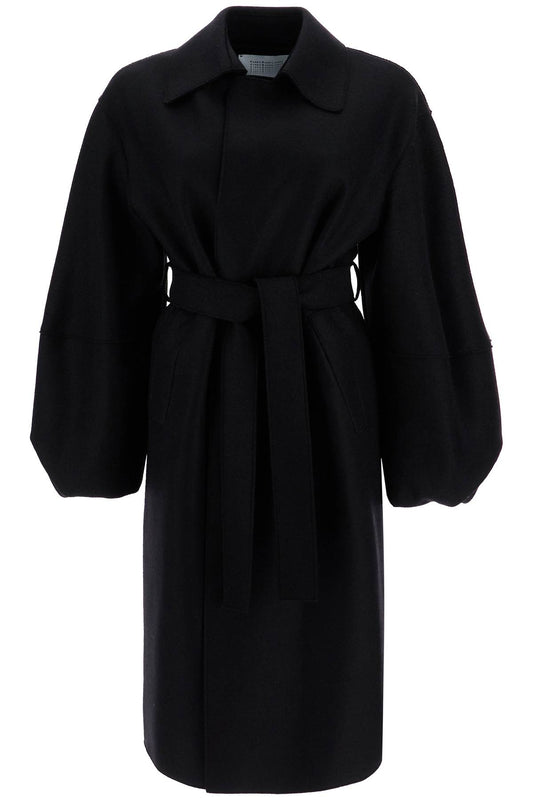 Harris Wharf London pressed wool robe coat with nine words