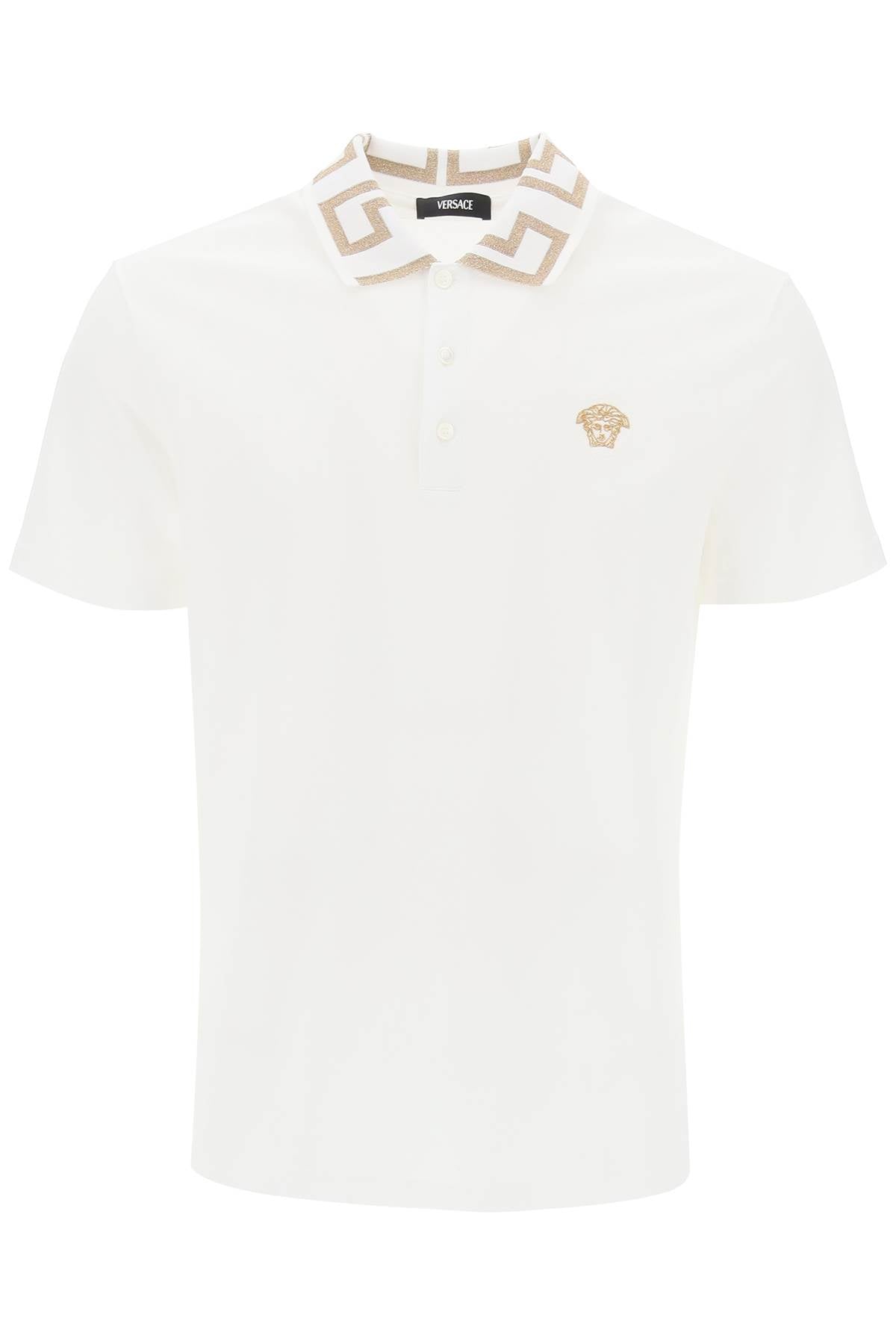 Versace polo shirt with greca collar