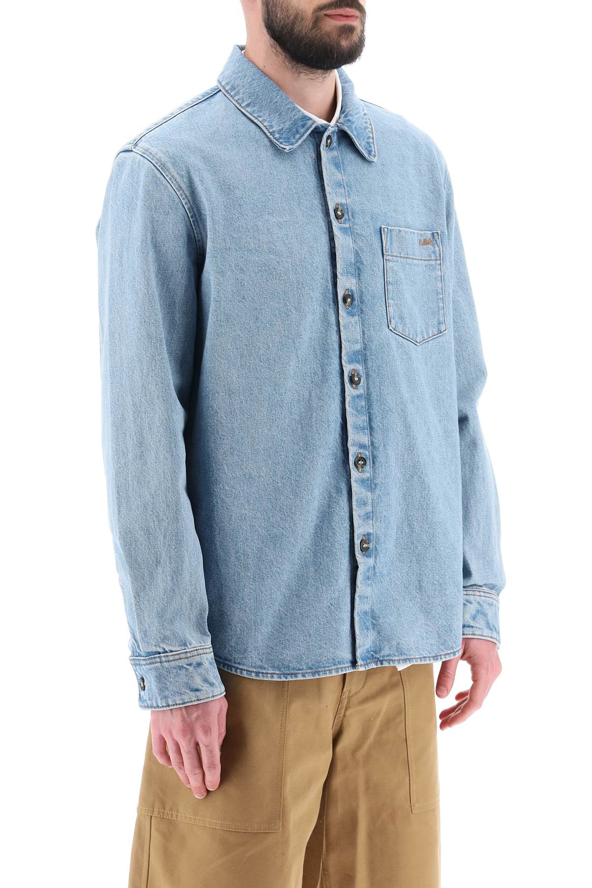 A.P.C. vittorio brodee poitrine denim overshirt