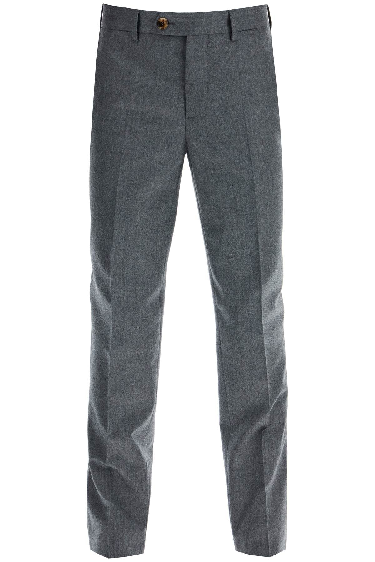 Brunello Cucinelli italian fit flannel trousers for a