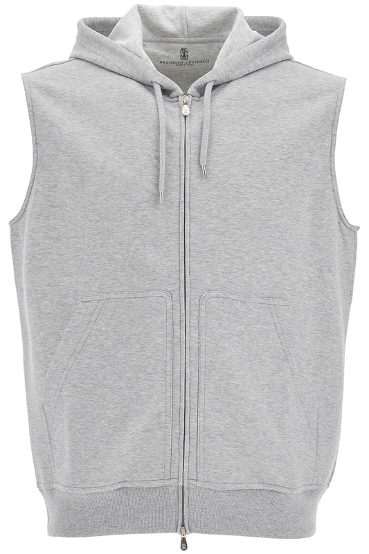 Brunello Cucinelli hooded jersey vest with hood