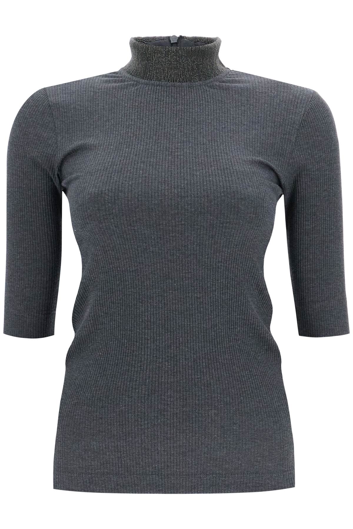 Brunello Cucinelli t-shirt with precious ribbed