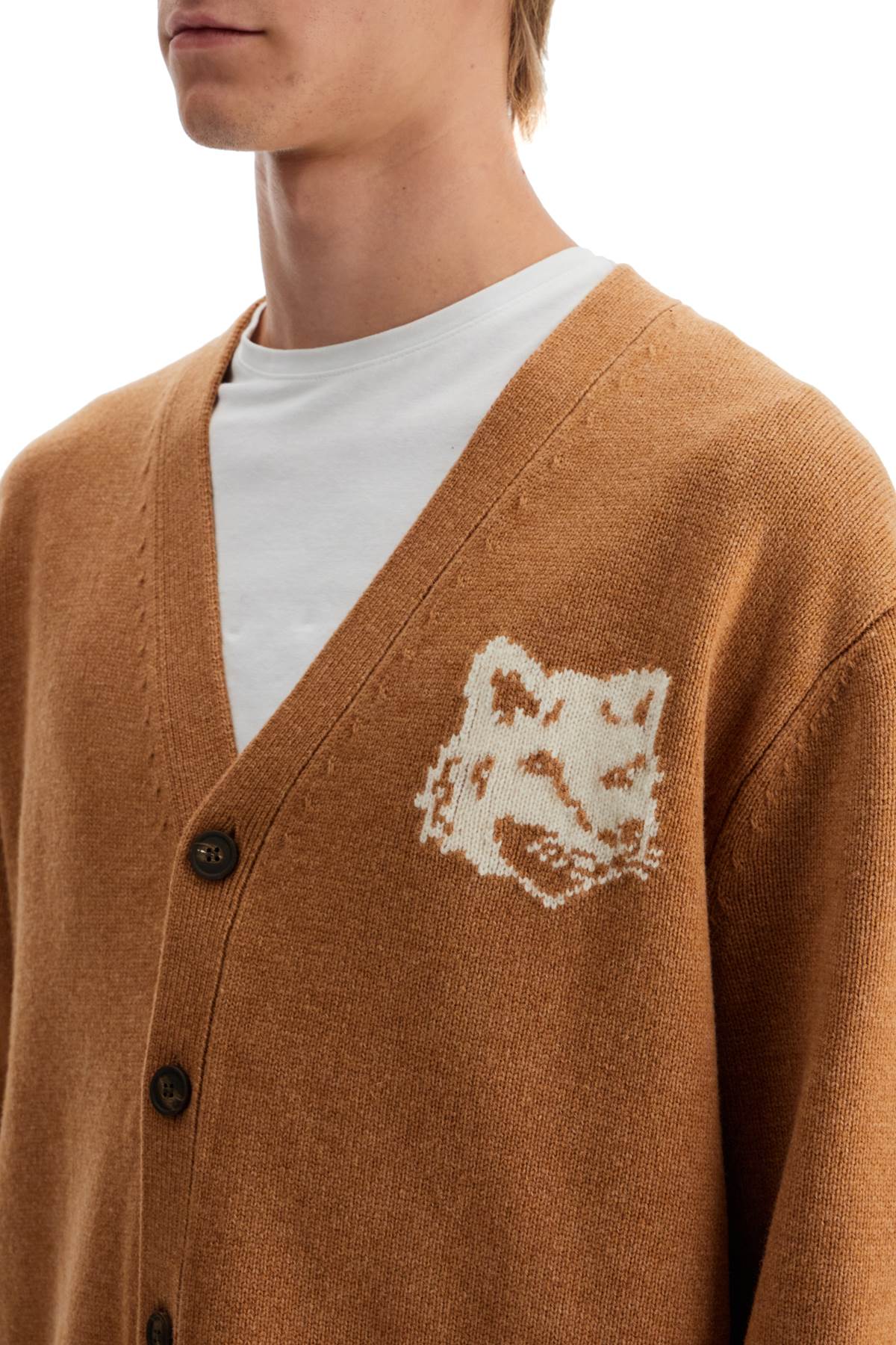 Maison Kitsune "fox head wool cardigan with