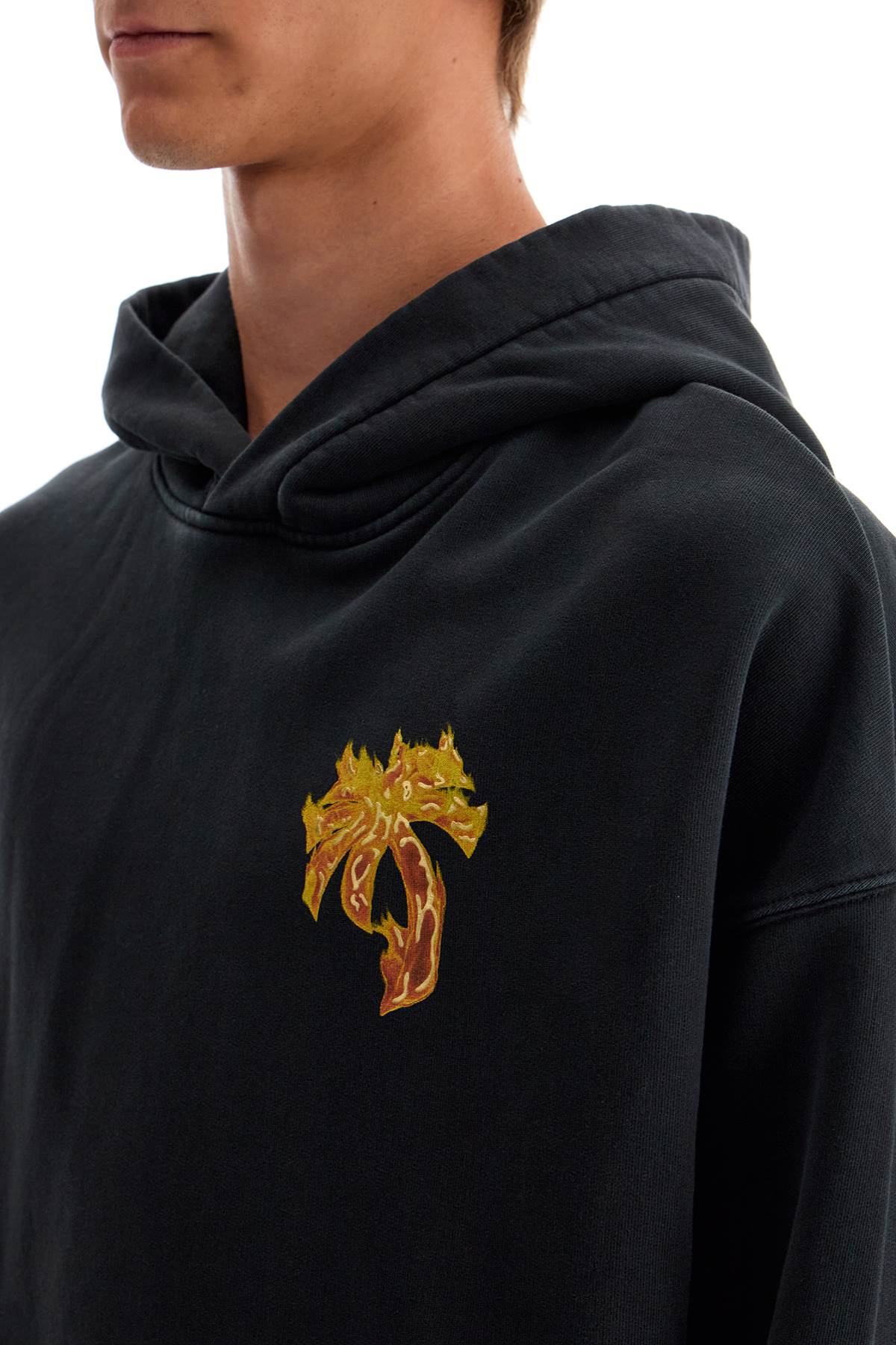 Palm Angels 'burning palm oversized hoodie with hood'