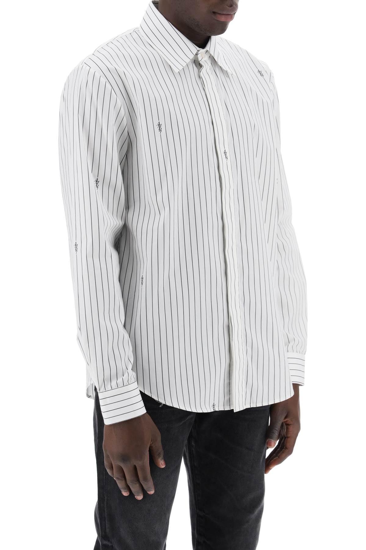 Amiri striped shirt with staggered logo