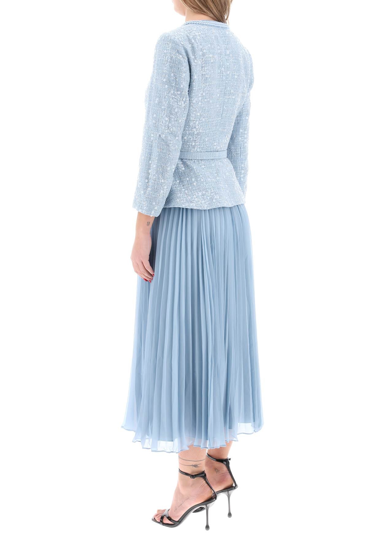 Self Portrait midi dress with pleated skirt