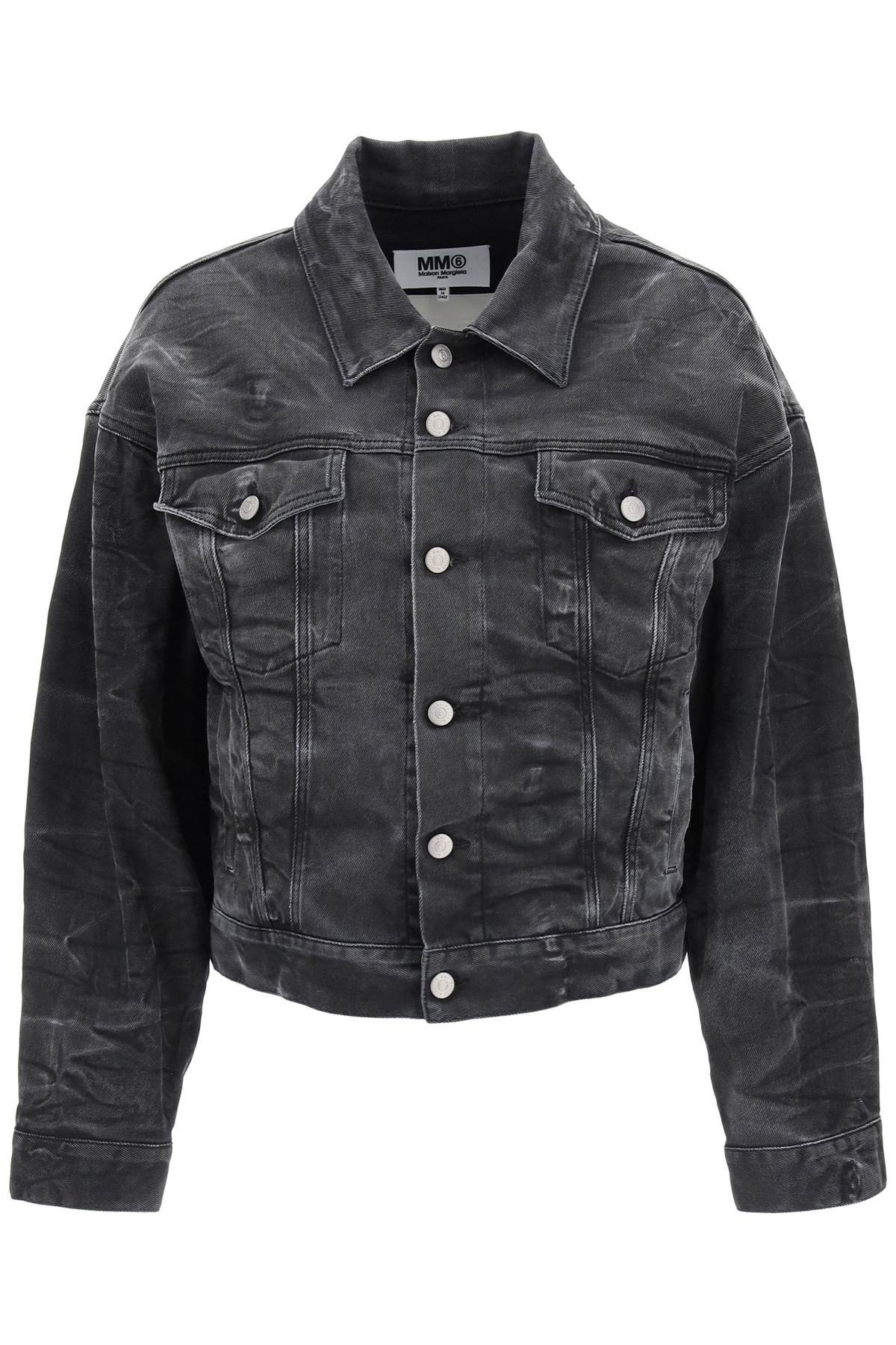 MM6 Maison Margiela crinkle-effect denim jacket