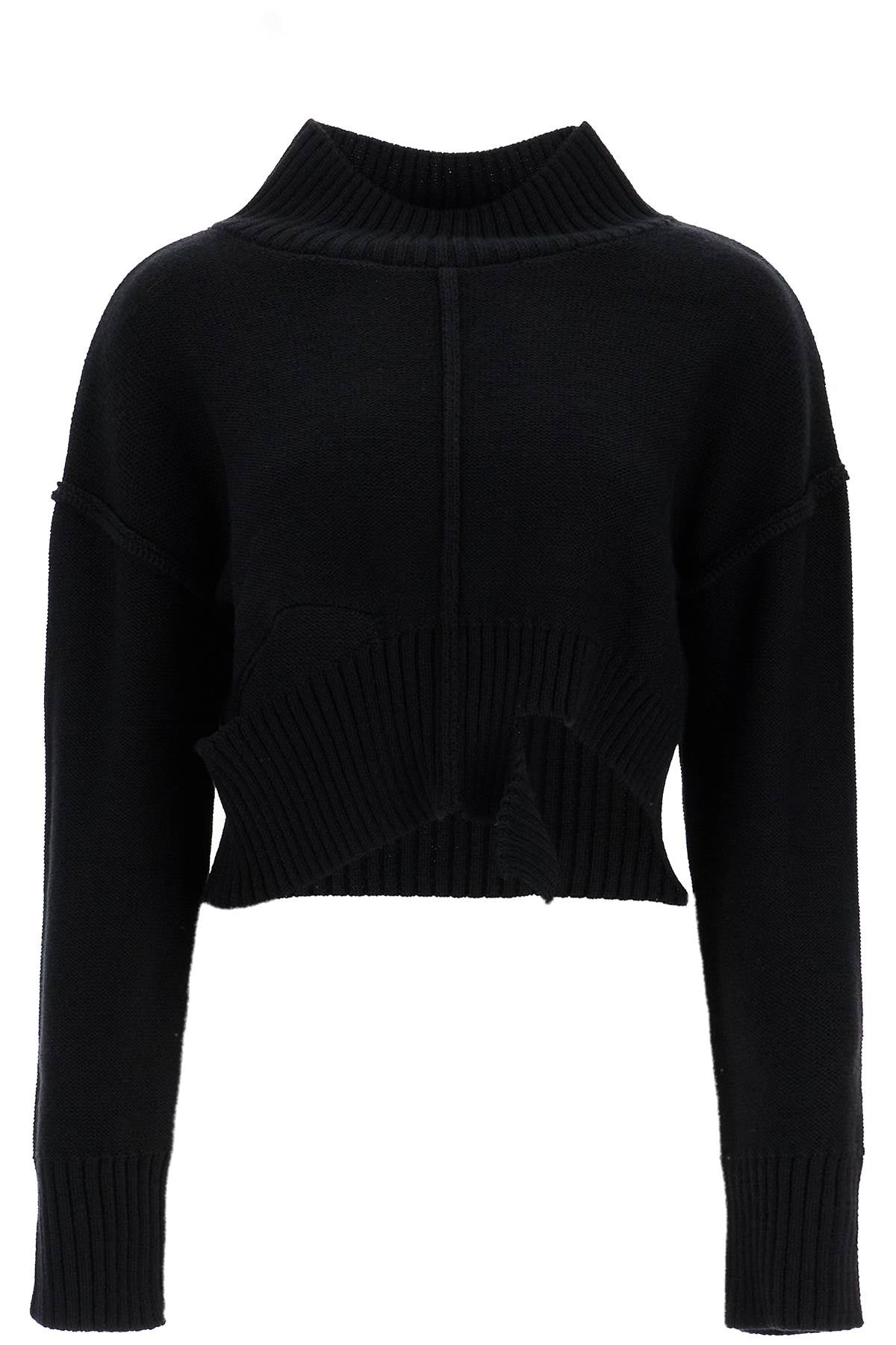 MM6 Maison Margiela destroyed short pullover sweater