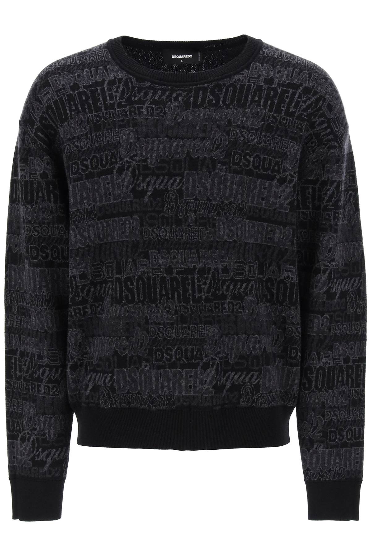 Dsquared2 wool sweater with logo lettering motif