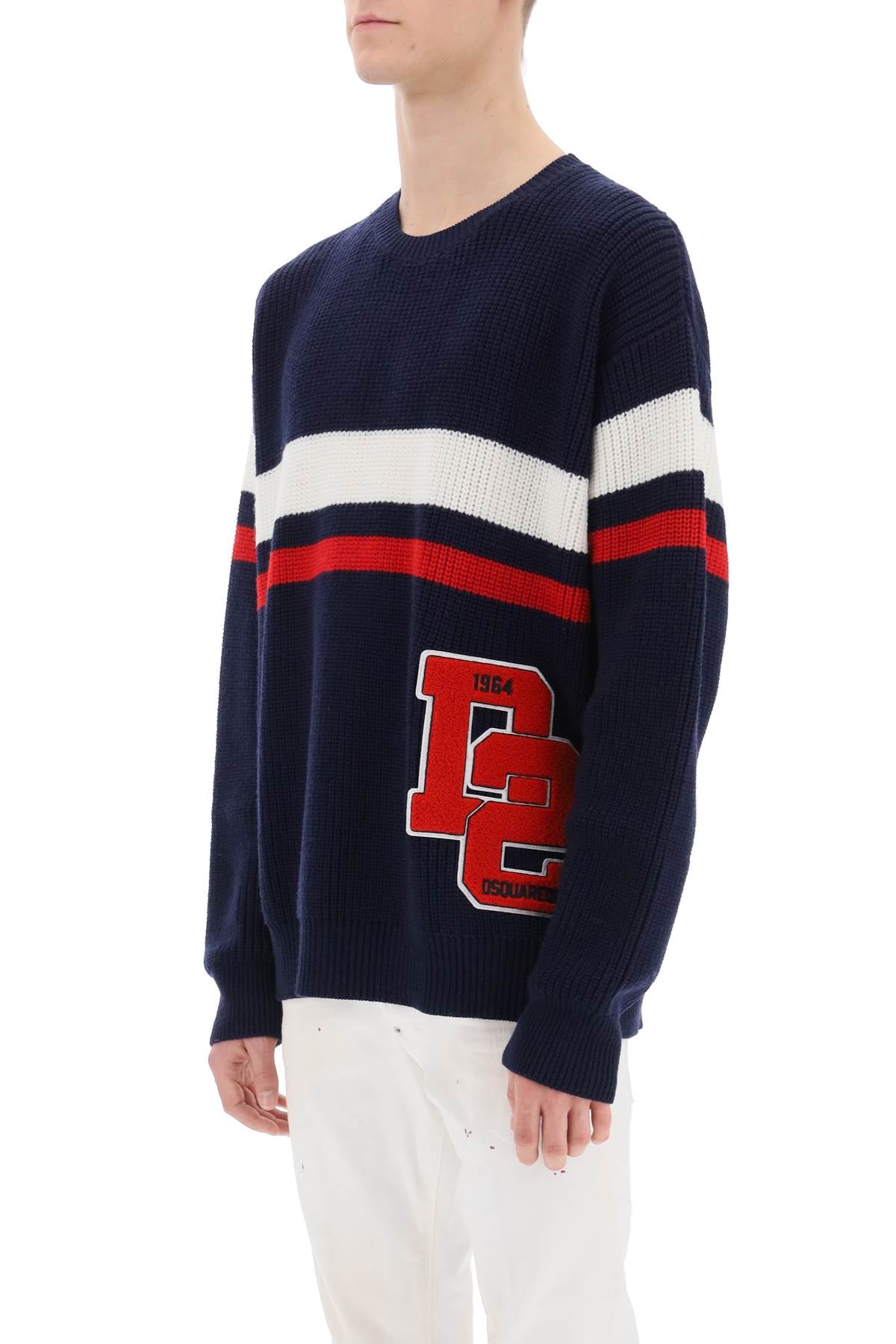 Dsquared2 wool sweater with varsity patch